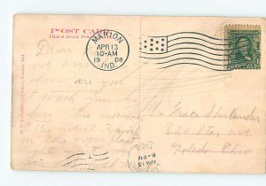 Divided-back POST OFFICE SCENE Marion Indiana IN AF1133