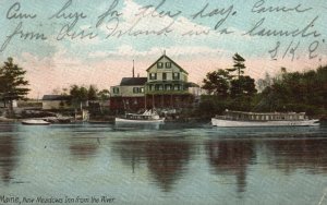 Vintage Postcard 1906 New Meadows Inn from the River Maine ME Boats