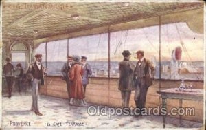 Provence, Le Caf? Terrasse Ship Interiors, Unused crease right top corner a l...