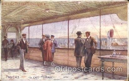 Provence, Le Caf? Terrasse Ship Interiors, Unused crease right top corner a l...