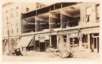 RPPC Santa Barbara, CA 1925 Earthquake Grand Hotel Vintage Photo Postcard 