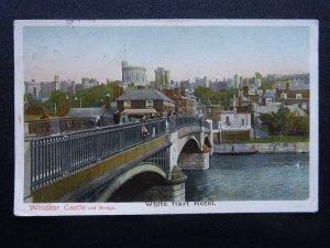 Berkshire WHITE HART HOTEL Windsor Castle & A Moyse Coal Merchant c1908 Postcard