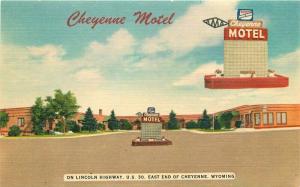 Cheyenne Motel Wyoming roadside 1940s Postcard Jones Thomas 3185