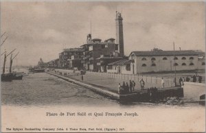 Postcard Phare de Port Said et Quai Francois Joseph Egypt