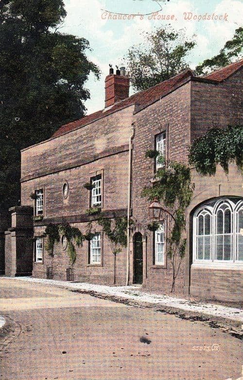 Woodstock Chaucers House WW1 Wartime Oxford Postcard