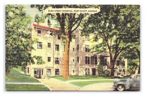Burk Street Hospital Fort Scott Kansas Postcard