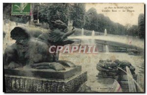 Old Postcard Parc de St Cloud Fountains Dragon