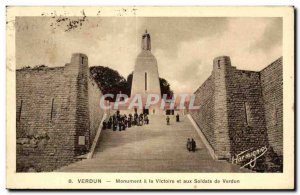 Old Postcard Verdun Monument Victory and Verdun Soldiers