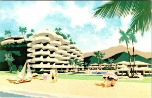 Lahaina~Maui, HI Hawaii  SHERATON-MAUI HOTEL  Chrome ARTIST'S RENDITION Postcard