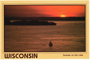 Postcard Summer Sailing On Lake Mendota Beautiful Sunset Madison Wisconsin WI