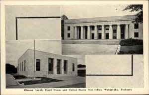 Wetumpka Alabama AL Elmore County Court House and Post Office Vintage Postcard