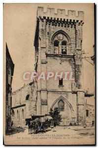 Old Postcard Villeneuve Avignon The Belfry XIV century and the Church of the ...