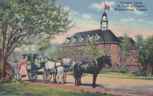 America Postcard - Colonial Coach at The Capitol, Williamsburg, Virginia RS21232