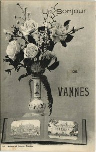 CPA Un Bonjour de VANNES (27413)