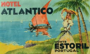 1940's-50's Hotel Atlantico Estoril, Portugal Luggage Label Original E18