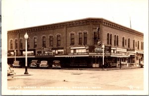 RPPC Nixon's Corner Strand Hotel Prosser WA Coca Cola Vintage Postcard X48