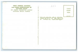 c1960's Entrance of First Federal Savings & Loan Ass'n Daytona Beach FL Postcard 