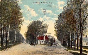 Bellevue Ohio 1911 Postcard Speedway Motor Car Trees Houses