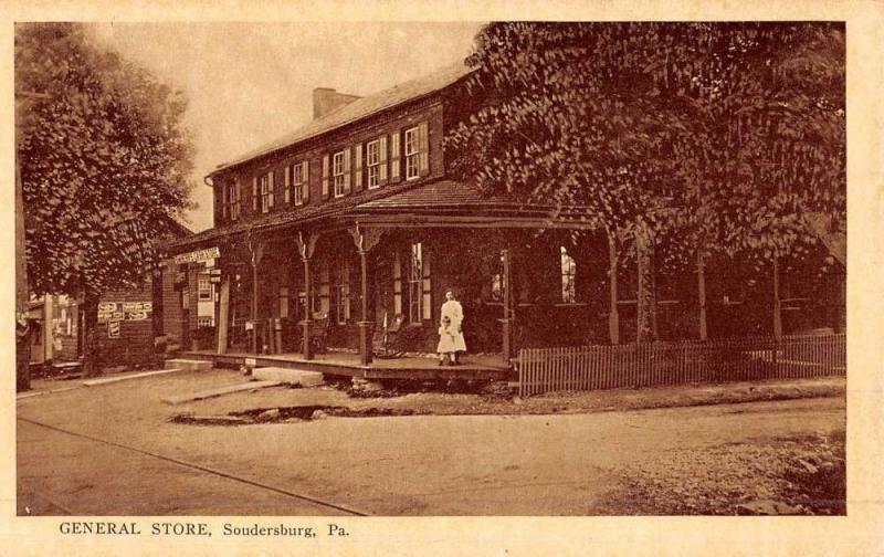 Soudersburg Pennsylvania General Store Street View Antique Postcard K51069