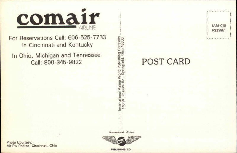 Kentucky Comair Regional Airline Jet Airliner Pioneer Aviation Vintage Postcard 