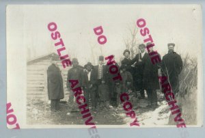 Lake Mille Lacs MINNESOTA RPPC c1910 CHIPPEWA INDIAN CAMP Cabin Ojibway Indians