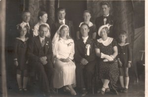 Vintage Postcard 1910s Polish Wedding Tradition Bride Groom Husband and Wife