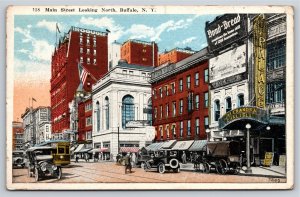 Buffalo New York~Main Street Looking North~Vintage Postcard