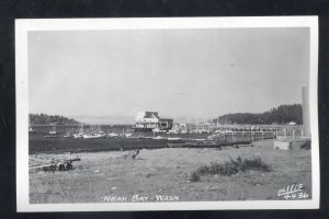 RPPC NEAH BAY WASHINGTON BOATS HARBOR ELLIS 4436 REAL PHOTO POSTCARD