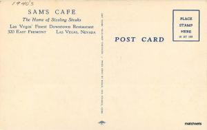 1940s Sam's Cafe interior Las Vegas Nevada Beals Slot Machines postcard 10946