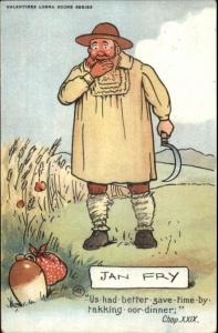 Lorna Doone Comic Series Man w/ Scythe Finds Whiskey Jug in Field Postcard