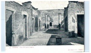 Casa del poeta tragico Pompeii Italy Black And White Postcard