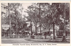 Brunswick Georgia Palmetto Tourist Camp Real Photo Vintage Postcard AA19877