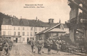 Vintage Postcard 1910's Souvenir Du Front Raon L'etape Rue Thiers