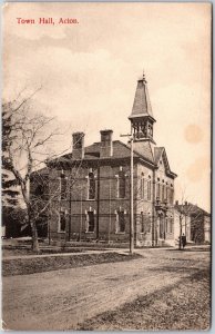 Postcard Acton Ontario c19107 Town Hall Halton Region