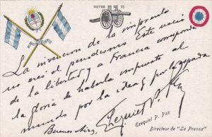 Directeur de La Presa Buenos Aires Orphelins de la Guerre Souvenir Patriotiqu...