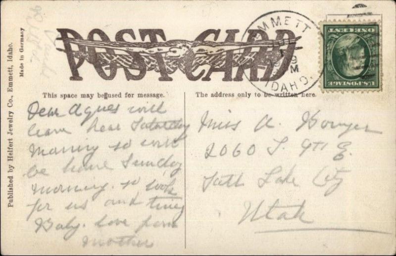 Emmett ID Public School c1910 Postcard