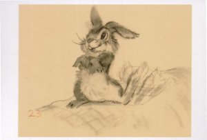 Thumper in Bambi Concept Art Cartoon Painting Movie Film Postcard