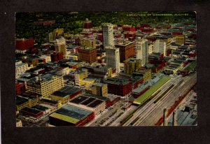 AL Aerial View Birmingham Alabama Postcard Linen PC