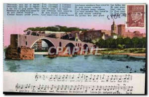 Postcard Old Avignon Pont Saint Benezet XII century