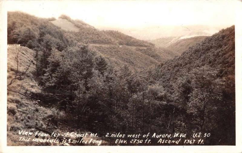 Aurora West Virginia View from Cheat Mountain Real Photo Antique Postcard J61343