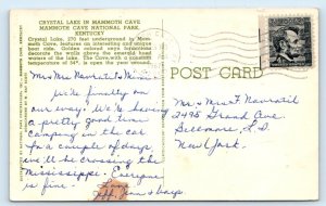 Crystal Lake in Mammoth Cave - KENTUCKY Postcard