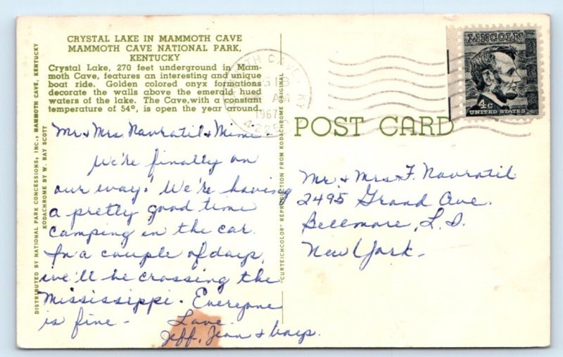 Crystal Lake in Mammoth Cave - KENTUCKY Postcard