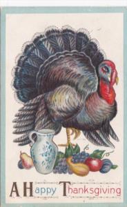 Thanksgiving With Turkey and Fruit 1915