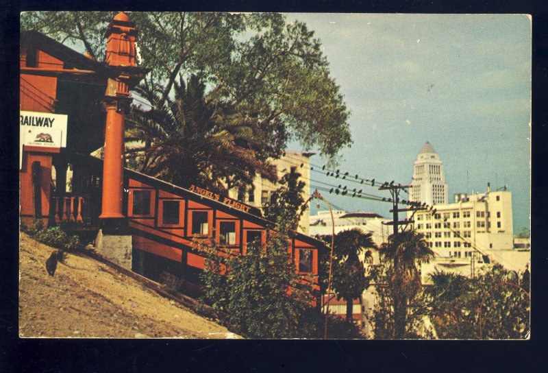 Los Angeles, California/CA Postcard, Angels Flight Railway, City Hall
