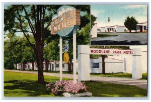 Spokane Washington Postcard Woodland Park Motel Exterior c1960 Vintage Antique