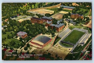 1940 Dayton Ohio Vintage Postcard Aerial View University Second Century Building