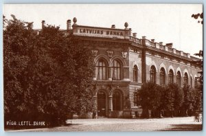 Riga Latvia Postcard Lettl Latvijas Bank c1920's Antique Unposted RPPC Photo