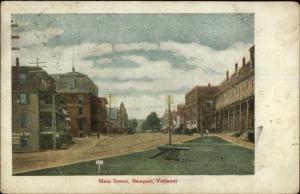 Newport VT Main St. Cannon c1910 Postcard