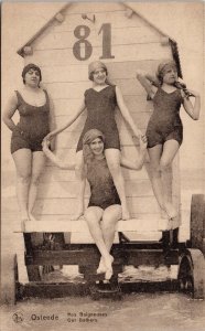 Ostende Belgium Our Bathers Women Four Ladies 81 Ern Thill Nels Postcard H34