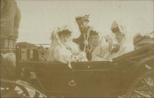 Spain People Dressed Up For Bull Fight Women in Lace Old Stage Coach RPPC